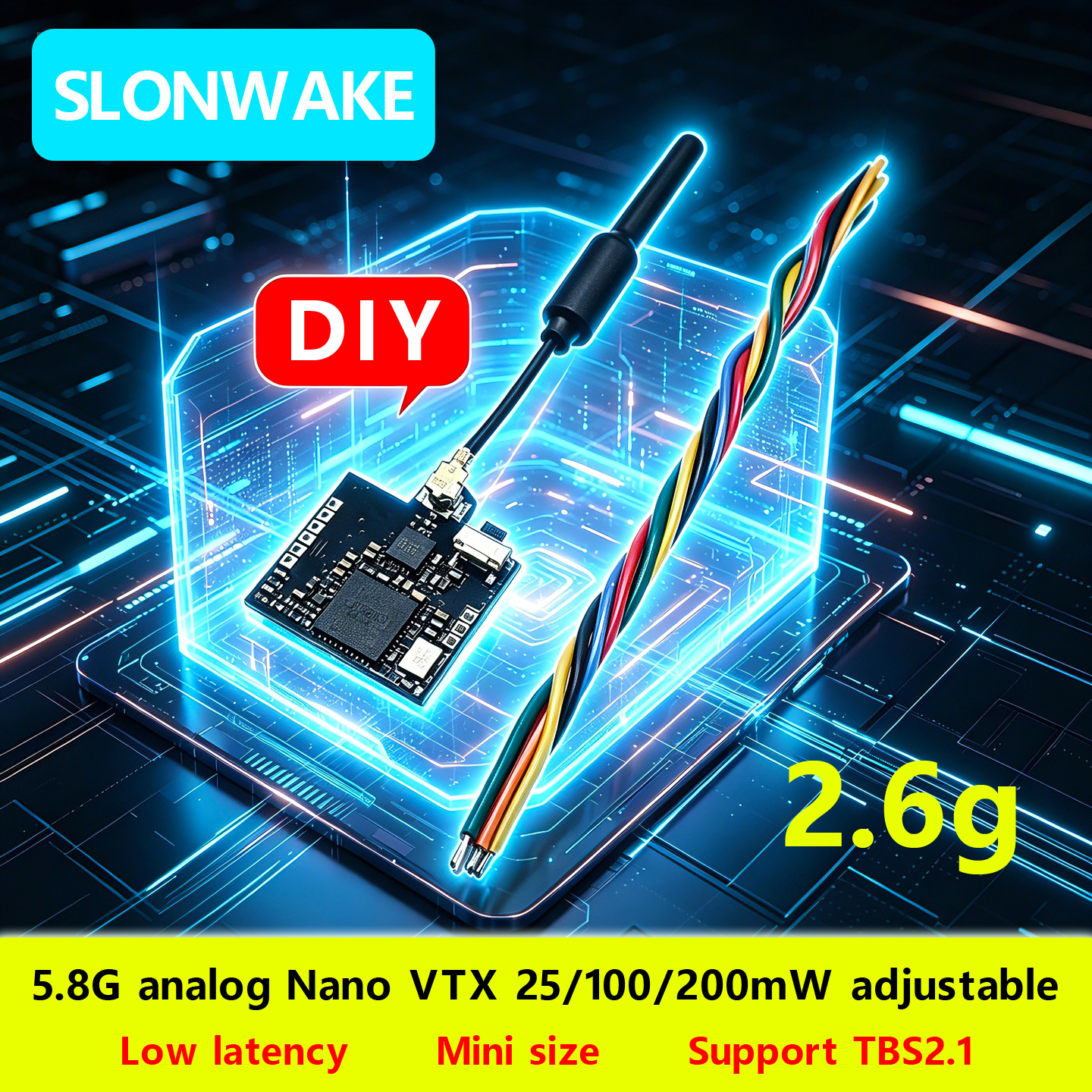 SLONWAKE Nano 5.8G 48CH 200mW  - Fpv Drone Vtx recension och pris